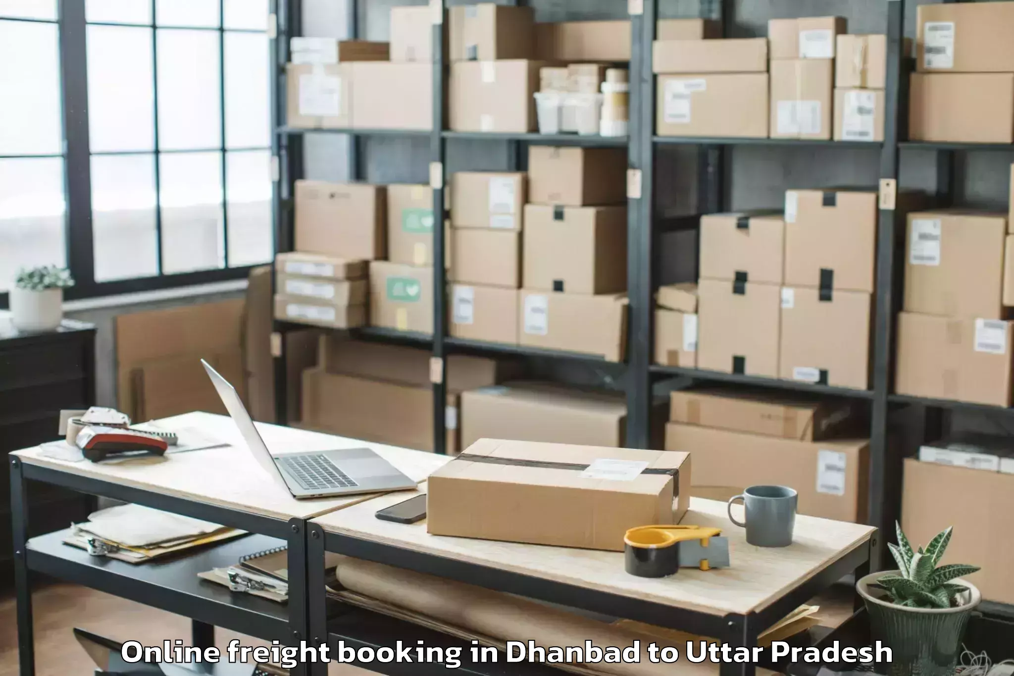 Top Dhanbad to Dudhi Online Freight Booking Available